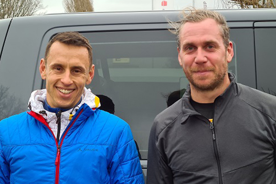 10km: Von links: Peter Keinath und Daniel Gönninger nach dem Rennen in Gniebel